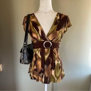 Y2k 2000s Belted Top